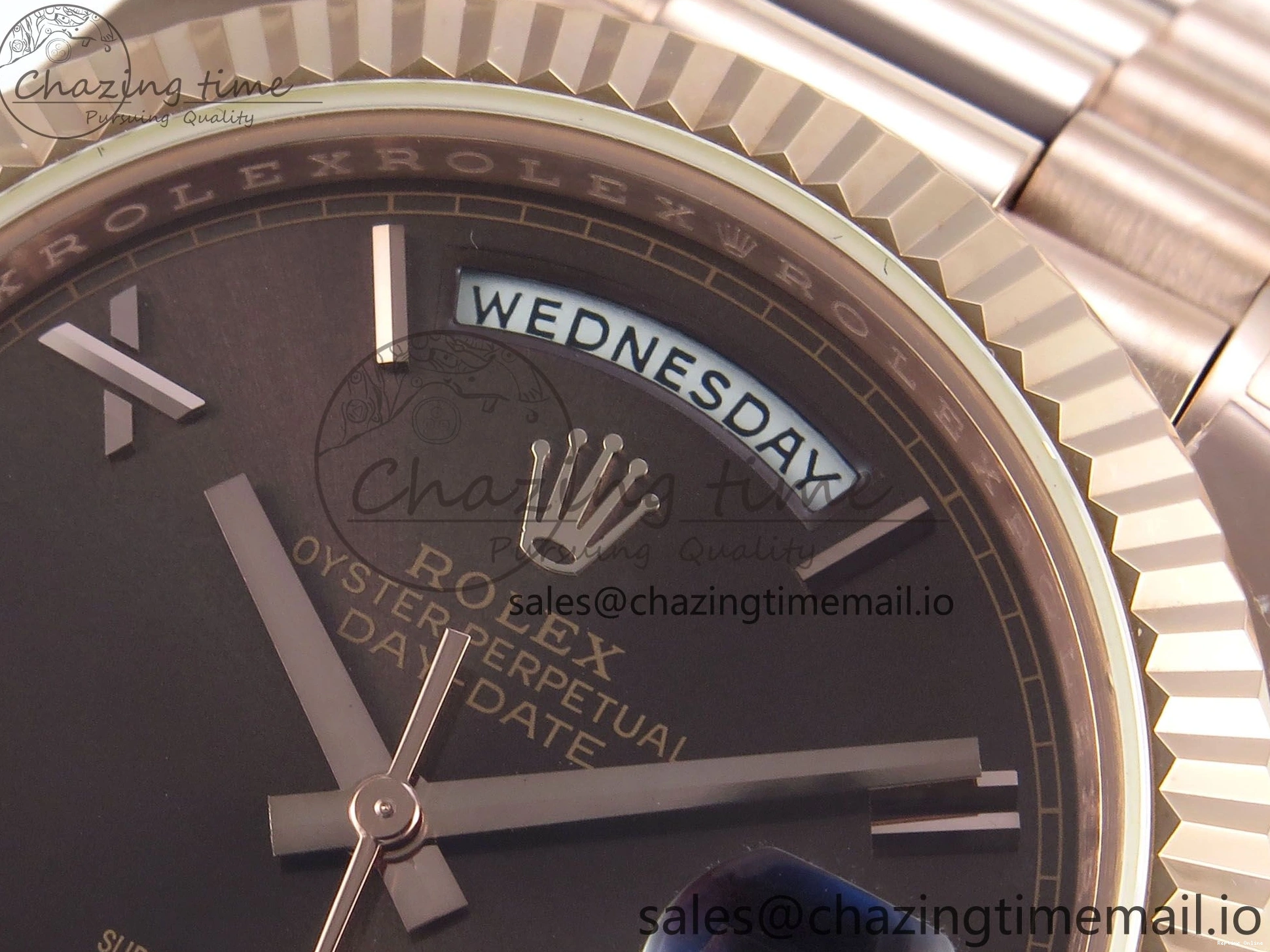 0217 QuickDry Day Date 40 RG 228235 KF 1:1 Best Edition Brown Roman Dial on President Bracelet VR3255 (Gain Weight) 838